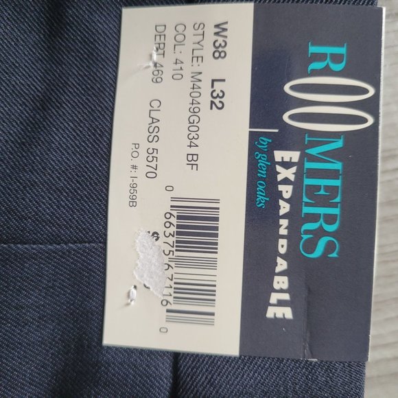 Roomers Expandable Mens Pants W38 L32 Stain Guardian Cotton/Spandex Blend - Picture 3 of 6
